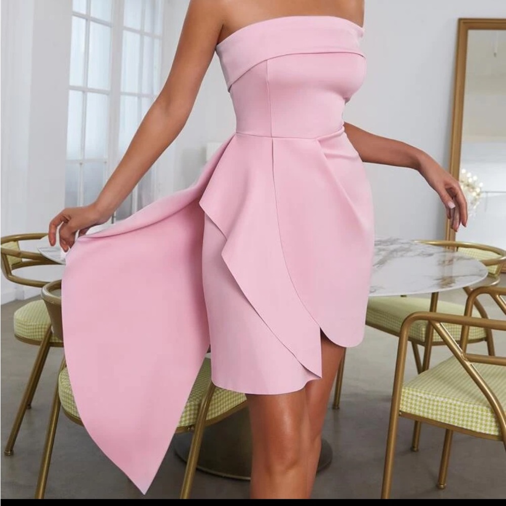 Pink off shoulder dress
